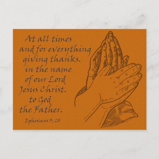Ephesians 5:20 At all times...Giving Thanks Postkarte (Vorderseite)