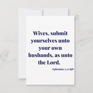 Ephesians 5:22 KJV Bibelschrift Gruß Karte