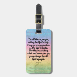Ephesians 6:18regenbogen Bibel-Vers-Gebet Gepäckanhänger