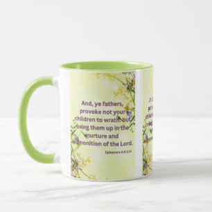 Ephesians 6:4 KJV Bibelschrift Pic Two-Tone Tasse