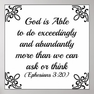 Ephesians Bibel-Gott ist in der Lage, Poster