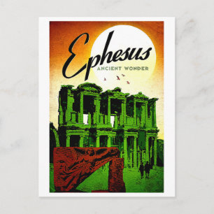 Ephesus, antike Wunder, Türkei, Vintage-Reise Postkarte