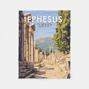 Ephesus Türkei Reise Kunst Vintage Fleecedecke