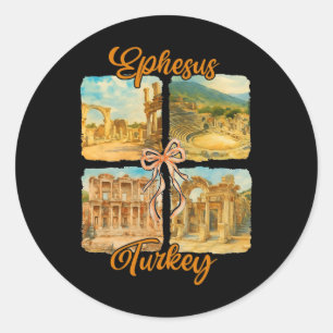 Ephesus Türkei Reisekoquette Ephesus Souvenir Runder Aufkleber