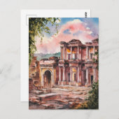 Ephesus, Türkei. Vintage Wasserfarbe Postkarte (Vorne/Hinten)