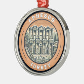 Ephesus Turkey Illustration Travel Art Abzeichen Ornament Aus Metall (Links)