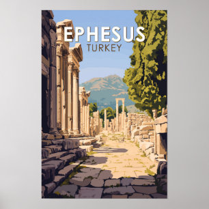 Ephesus Turkey Reisen Art Vintag Poster