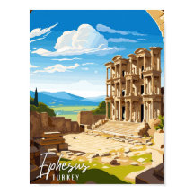 Ephesus Turkey Vintage Illustration