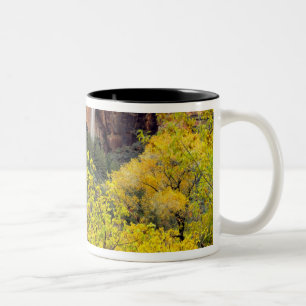 Ephimerer Wasserfall strömt aus einem Schlitz in d Zweifarbige Tasse