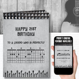 Epic 21st Rockstar Guitar Birthday Card Karte