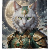 Epic Armored Cat Warrior Duschvorhang (Vorderseite)
