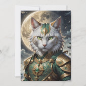 Epic Armored Cat Warrior Einladung (Vorderseite)
