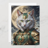 Epic Armored Cat Warrior Einladung (Vorne/Hinten)