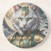 Epic Armored Cat Warrior Getränkeuntersetzer (Vorne)