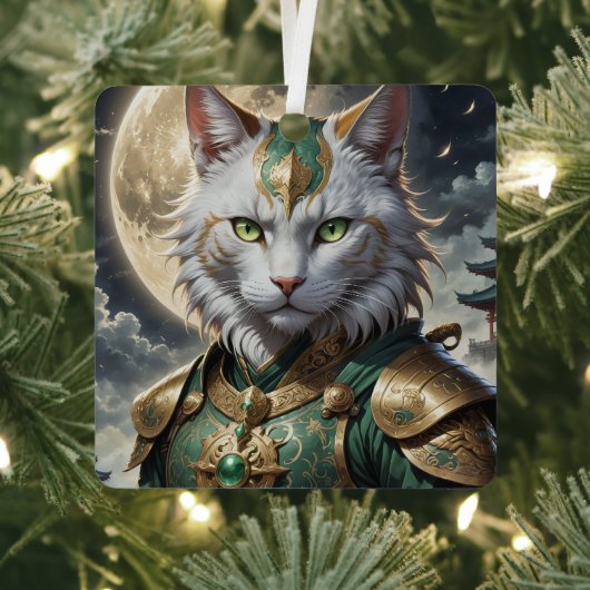 Epic Armored Cat Warrior Ornament Aus Metall (InSitu)
