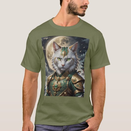Epic Armored Cat Warrior T-Shirt (Vorderseite)