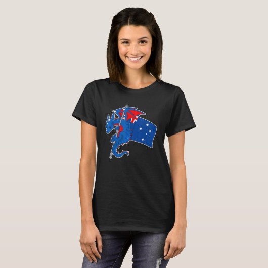 Epic Australian Dragon  Proud Australia Flag T-Shirt (Vorne ganz)