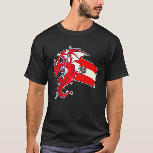 Epic Austrian Dragon Proud Austria Flag T-Shirt (Vorderseite)