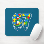 Epic Autism Six Seven Drip 67 Number Mousepad (Mit Mouse)