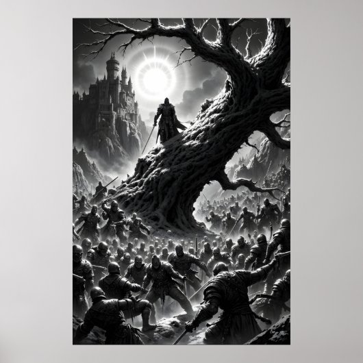 Epic battle scene with medieval warriors under poster (Vorne)