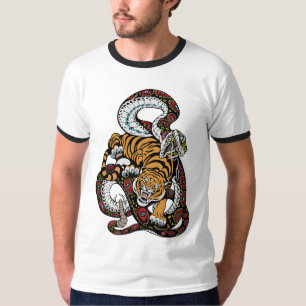 Epic Battle: Tiger vs. Schlange Kunst T-Shirt