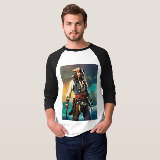 "Epic Battle Tinte: Jack Sparrow vs Davy Jones Tat T-Shirt (Vorne ganz)