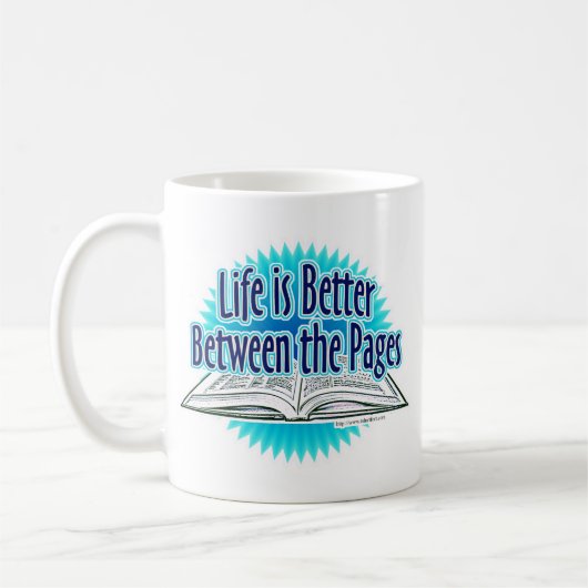 Epic Between the Pages Blue Reader Author Slogan Kaffeetasse (Links)