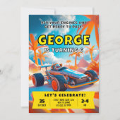 Epic Birthday Racing Car Adventure Einladung (Vorderseite)