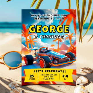 Epic Birthday Racing Car Adventure Einladung