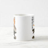 Epic Black Cat Cowboy Riding Dinosaur with Volcano Kaffeetasse (Mittel)