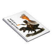 Epic Black Cat Cowboy Riding Dinosaur with Volcano Notizblock (Rechte Seite)
