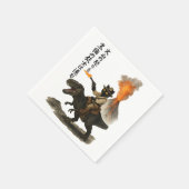 Epic Black Cat Cowboy Riding Dinosaur with Volcano Serviette (Ecke)