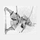 Epic Black Samurai Warrior Ink Drawing Blanket Fleecedecke (Vorderseite (Horizontal))