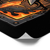 Epic Blacksmith Forge Anvil & Swords Fantasy Art Poster (Ecke)