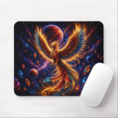 Epic Blue & Gold Celestial Phoenix Mouse Pad Mousepad (Mit Mouse)