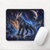 Epic Blue & Gold Celestial Wolf Mouse Pad Mousepad (Mit Mouse)