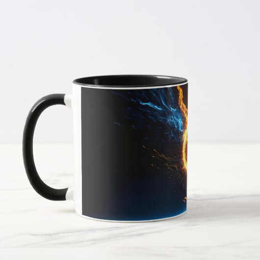 Epic Blue Orange Fire Ring Elemental Magic Tasse (Links)