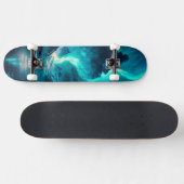 Epic Blue Sky und Gebirge mit Nordlichter Skateboard (Horizontal)