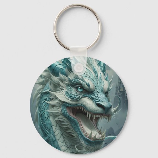 Epic Blue Storm Dragon Schlüsselanhänger (Vorderseite)