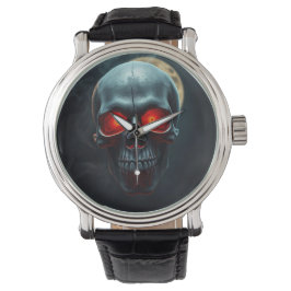 Epic Burning-Eye Skull Watch for Spooky Nights Armbanduhr