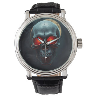 Epic Burning-Eye Skull Watch for Spooky Nights Armbanduhr