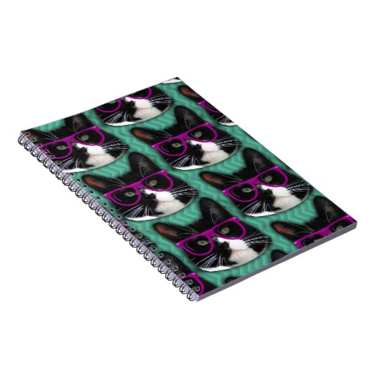 Epic Cat with Glasses Foto Pattern Art Notizblock (Rechte Seite)