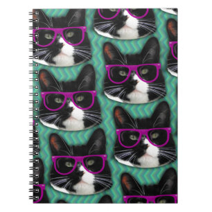 Epic Cat with Glasses Foto Pattern Art Notizblock