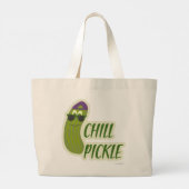 Epic Chill Pickle Funny Cartoon Veggie Charakter Jumbo Stoffbeutel (Rückseite)