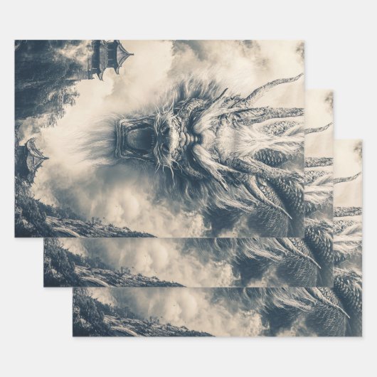 Epic Chinese Dragon Illustration Geschenkpapier Set (Set)