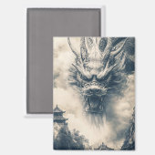 Epic Chinese Dragon Illustration Magnet (Vorderseite/Rückseite)