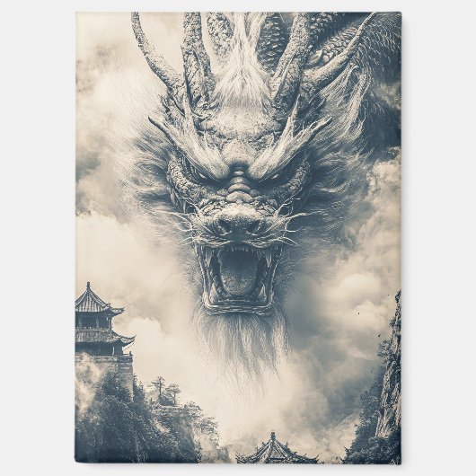 Epic Chinese Dragon Illustration Magnet (Vorderseite)