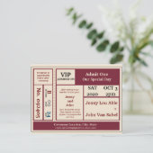 Epic Concert Ticket Wedding Einladung Postkarte (Stehend Vorderseite)