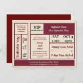 Epic Concert Ticket Wedding Einladung Postkarte (Vorne/Hinten)