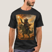 Epic Cowboy Cat Riding Dinosaur - Bold Watercolor T-Shirt (Vorderseite)